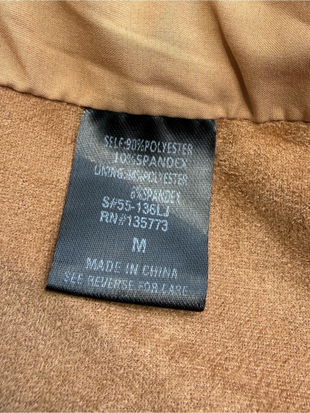 VICI Camel Faux Suede Moto Biker Jacket Medium Asymmetrical Zip Sleek - Picture 9 of 10